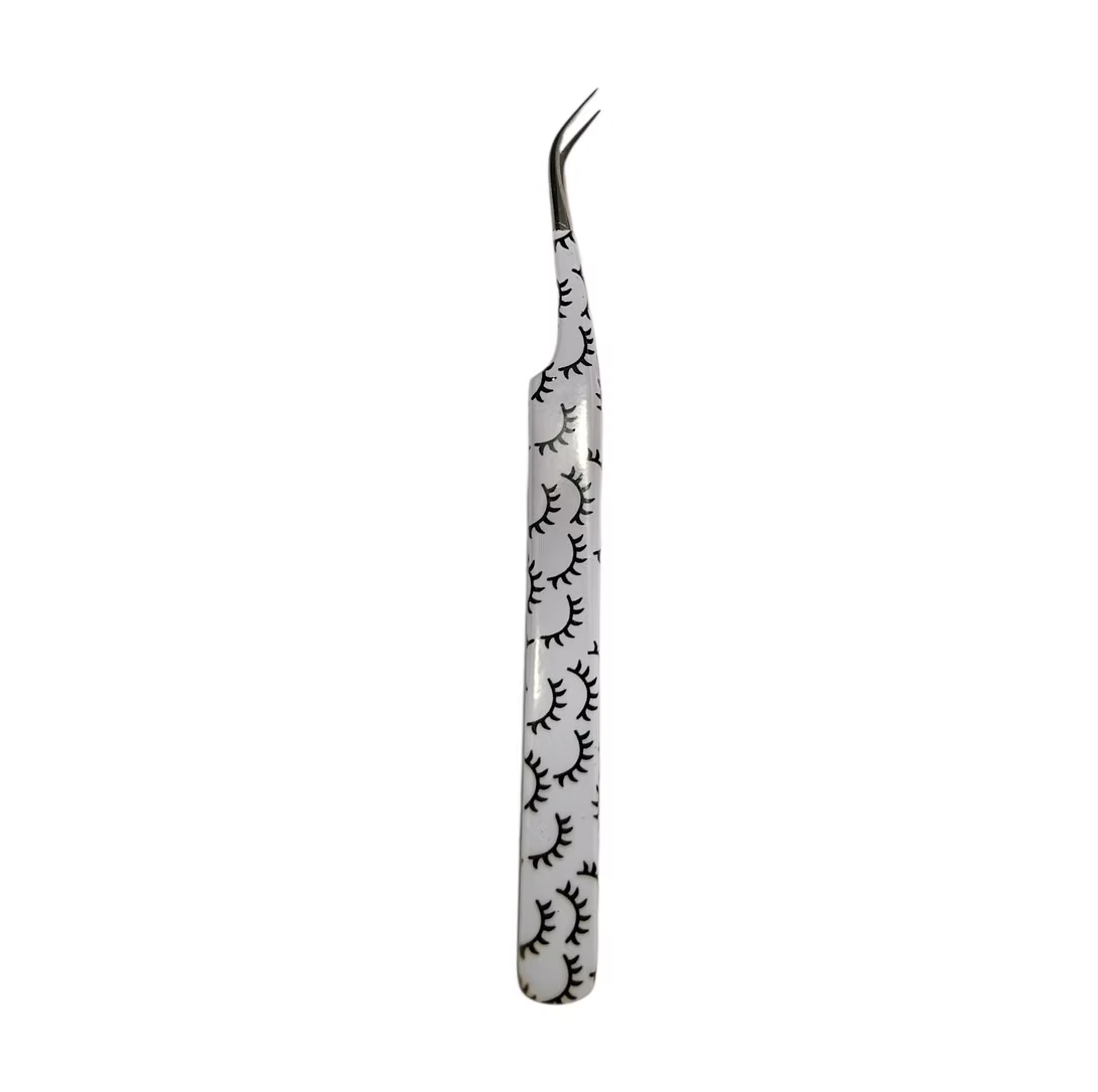 White Lash Tweezer Curved